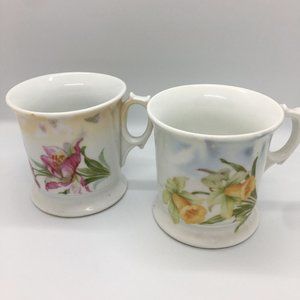 Antique Germany Porcelain 2 Shaving Mugs